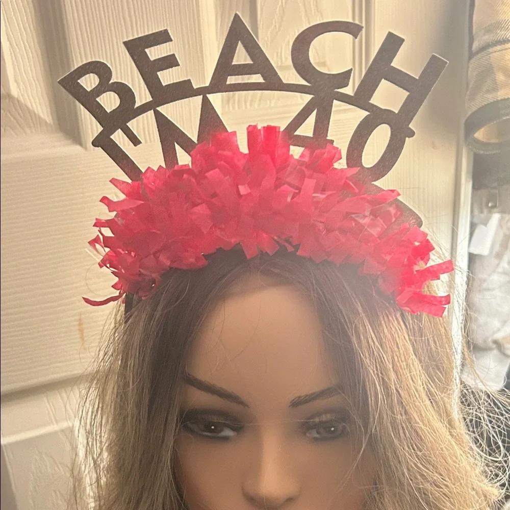 Free with bundle Pink confetti and silver sparkle Beach Themed 40th birthday